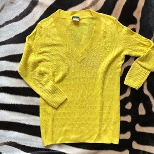 Jcrew Lightweight yellow cable sweater
